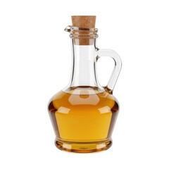 Glass bottle with cork, isolated on transparent background