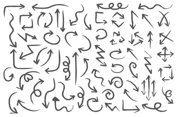 イラスト素材・矢印の手描き線画セット