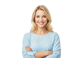 Confident businesswoman smiling isolated on transparent background