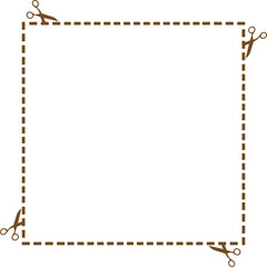 scissor cutting guides paper border frame design