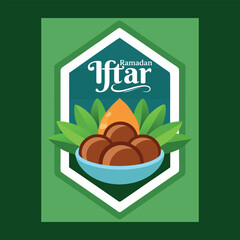 Ramadan iftar celebration with traditional dates and refreshing beverage for breaking fast