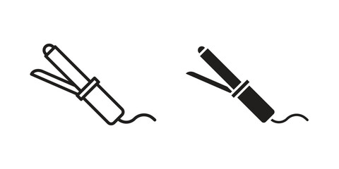 Fototapeta premium Hair curler icons suitable for infographics, websites and print media and interfaces. Line vector icon.