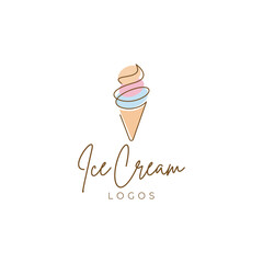 Ice Cream Logo Design Vector Illustration