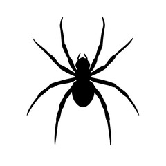Obraz premium Black Spider Silhouette Vector – Creepy Crawly Insect Icon for Halloween and Nature Design