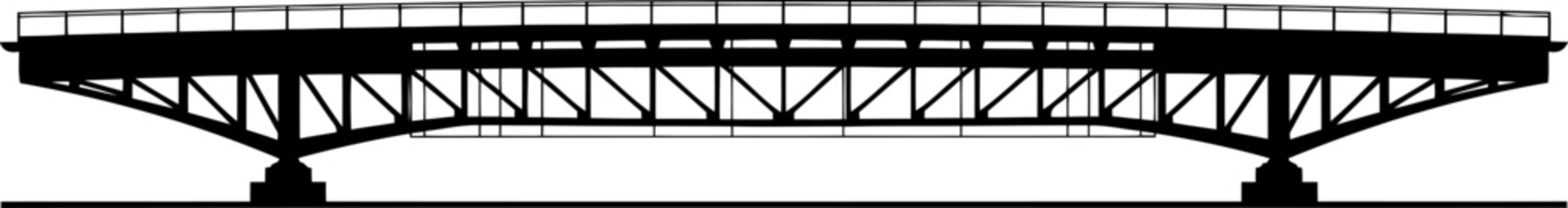 Modern steel girder bridge side profile silhouette