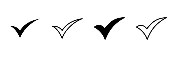 Check mark icon set. Check mark icon. Tick mark symbol vector
