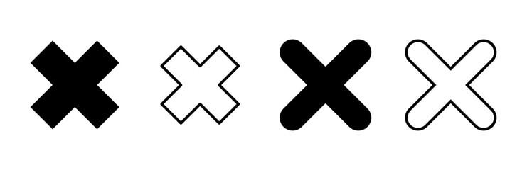 Obraz premium Close icon set. Delete icon vector. cross sign
