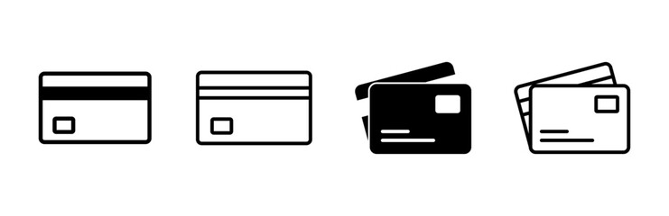 Obraz premium Credit card icon set. Credit card payment icon vector