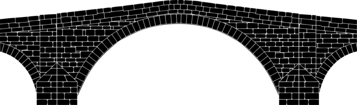 Close up stone arch bridge masonry texture silhouette