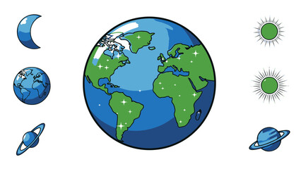 Earth and Planets in Space © Clovernand