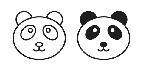 Fototapeta premium Panda bear icons suitable for infographics, websites and print media and interfaces. Line vector icon.