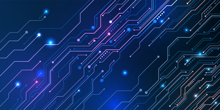 Circuit board. High-tech technology background. Cyber connection electronic. Networking connections background
