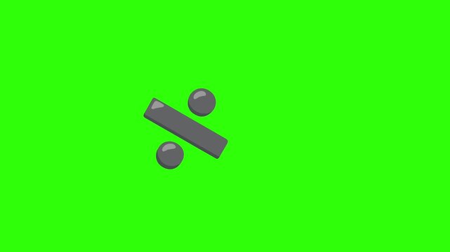 Division Symbol Rotating on Green Screen Mathematical Operation Icon.