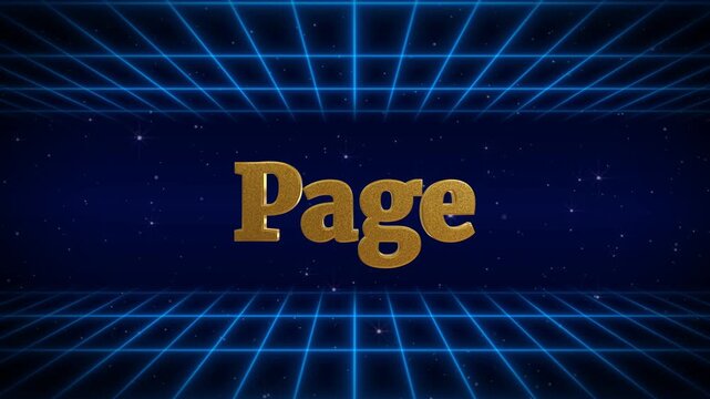 Futuristic 3d animation of golden text on blue grid background with lag page 60 seconds