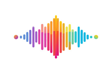 Obraz premium A colorful sound wave icon in a modern flat design style