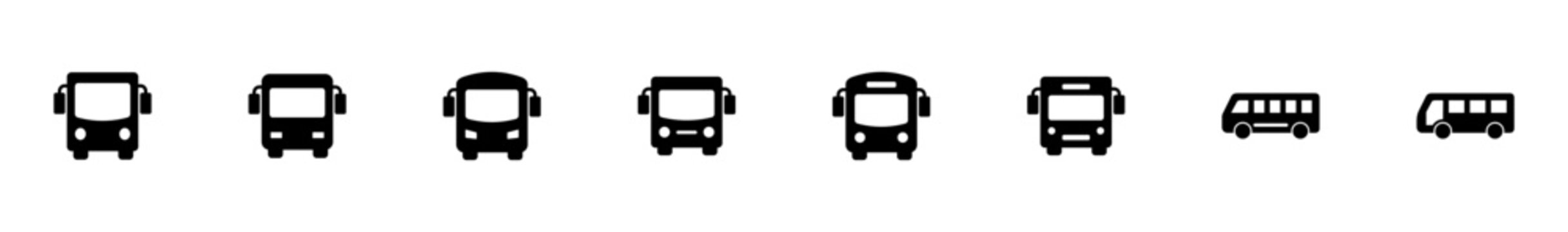 Bus Icon vector isolated on white background. Black bus vector icon