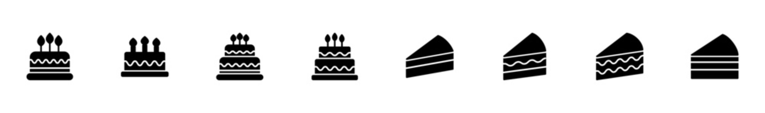 Cake icon vector isolated on white background. Cake vector. Birthday cake icon