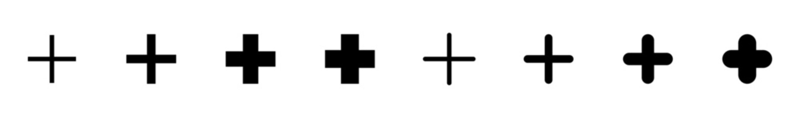 Obraz premium Plus Icon vector isolated on white background. Add plus icon. Addition sign. Medical Plus icon