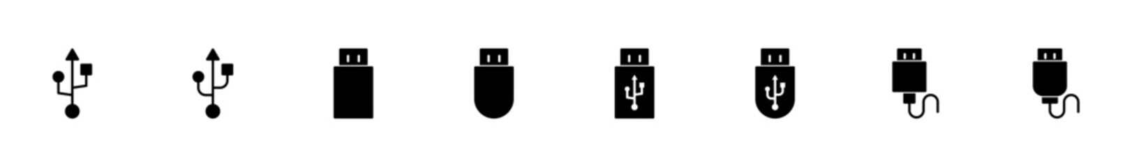 Obraz premium Usb icon vector isolated on white background. Flash disk icon vector