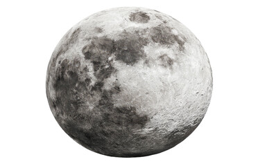 Digitally rendered detailed full moon against a black backdrop, showcasing craters and textured surface