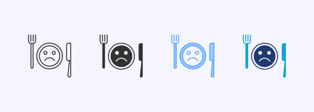 Eating Disorder Icon Set Multiple Style Collection