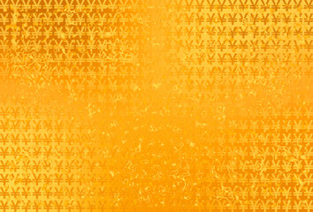 黄金色に輝くリッチな日本円通貨記号￥マークのグリッドパターン入り背景素材