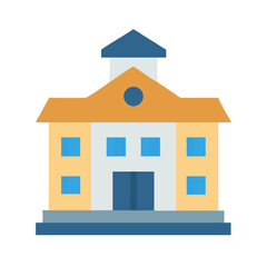 Simple flat design of an academic building or institution