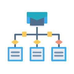 Infographic of a flowchart on a black isolated background