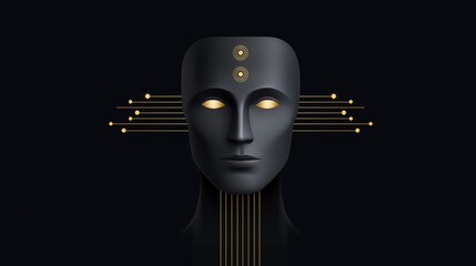 Ethical AI Concept Balancing Human Face and Algorithm Symbols
