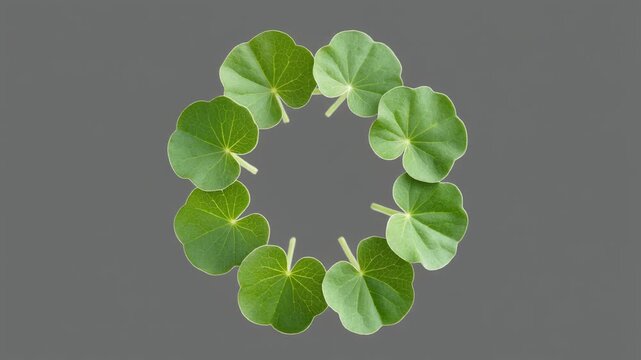 Time-lapse growth of a circular plant arrangement with vibrant green leaves