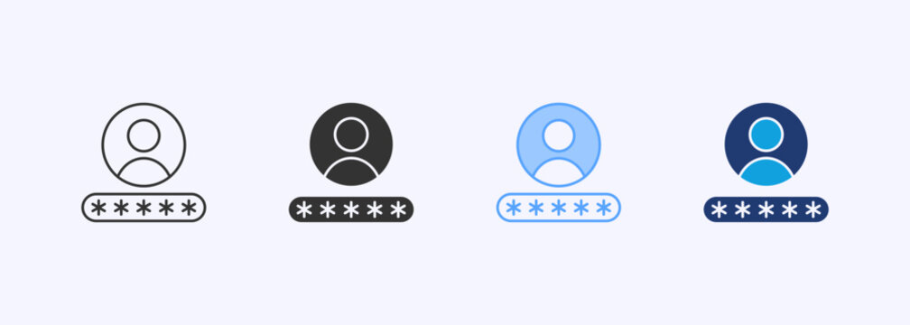 Username Icon Set Multiple Style Collection