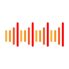 Sound Wave Vector Flat Icon Design