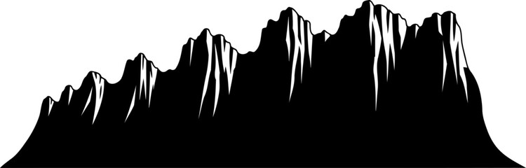 Obraz premium Jagged mountain range peaks silhouette landscape