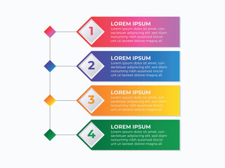vector illustration infographic design template with 4 steps. Template for process, presentations, layout, banner, brochure.