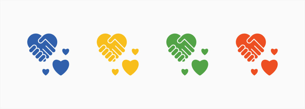 Gratitude Icon Set Color Multiple Style Collection