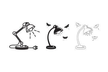 Cute Desk Lamp Character Illustration Pack for Stickers and Branding