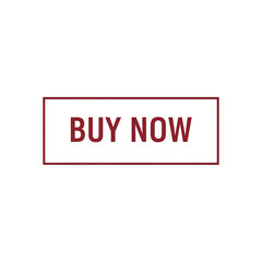 Obraz premium Buy Now Dark Red Rectangular Button, on a transparent backdrop.