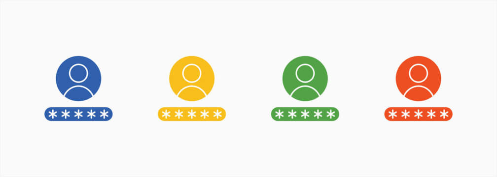 Username Icon Set Color Multiple Style Collection