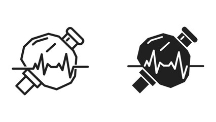 Fototapeta premium Medical icon set with heartbeat and stethoscope