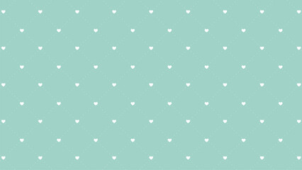 Mint green heart pattern seamless vector with white dotted lattice lines, elegant pastel background for wedding invites and baby shower decor © rochmuch