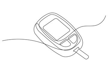 Medical glucometer icon single line art minimalist design isolated outline design