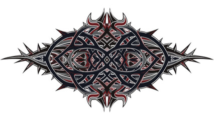 Ornate Tribal Tattoo Design - Abstract Geometric Illustration