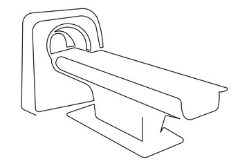 Modern mri scanner icon simple outline single line art illustration isolated