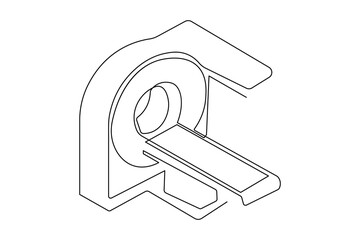 Radiology imaging machine symbol continuous outline drawing simple style health element