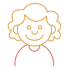 Obraz premium Curly Hair Girl Outline Avatar