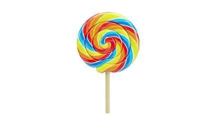 Colorful Swirl Lollipop on White Background