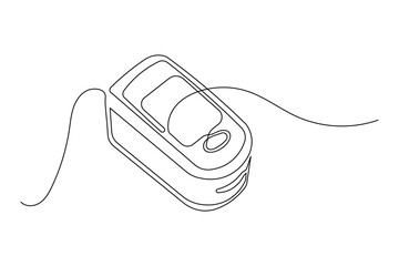  Minimalist style medical device illustration continuous line drawing isolated pulse