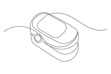 Oxygen saturation monitor symbol continuous outline drawing simple style element