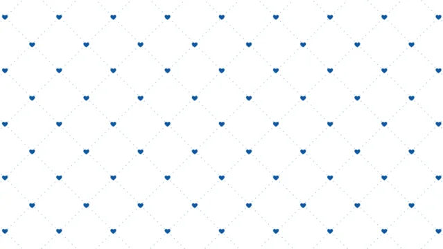 Minimalist white background with blue heart pattern and dotted diamond grid, clean geometric seamless vector for modern stationery and textile prints