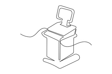 Sonography machine symbol continuous outline drawing simple style health element